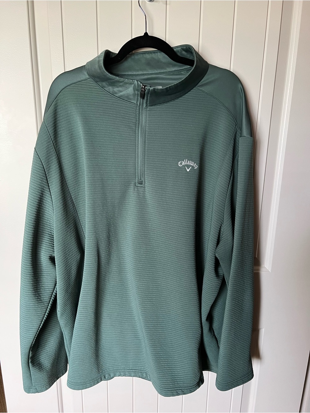 Callaway Men's Zip-Front Pullover in Sage Green